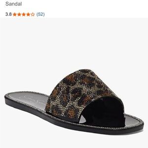 Jessica Simpson Leopard-Pattern Glitter Slide Sandal - Black/Brown/Tan
